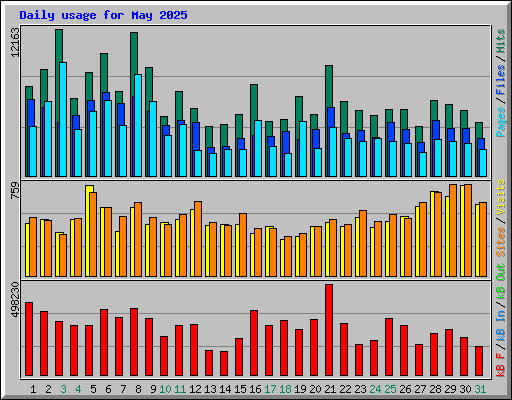 Daily usage for May 2025