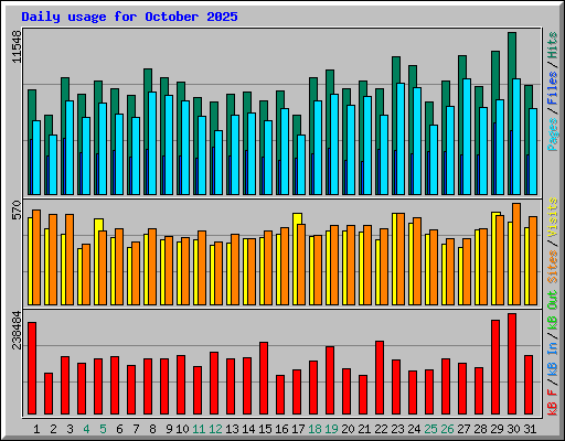 Daily usage for October 2025