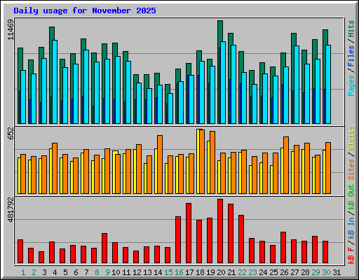 Daily usage for November 2025