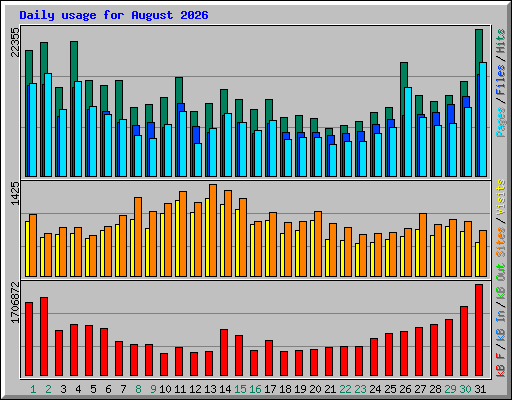 Daily usage for August 2026