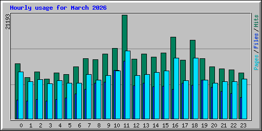 Hourly usage for March 2026